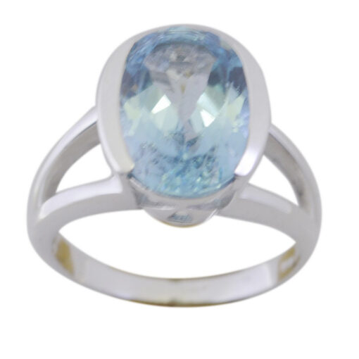 buenas piedras preciosas ovaladas facetas azules anillo de graduación regalo
